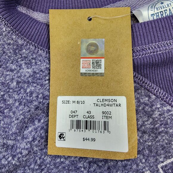 University of Clemson Tigers Sweatshirt Womens Medium Purple Long Sleeve Fleece - Picture 3 of 16